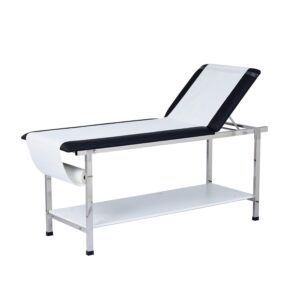 AdirMed VivaComfort Patient Exam Table with Shelf, Adjustable Back, and Foldable Legs, Medical Exam Table Black