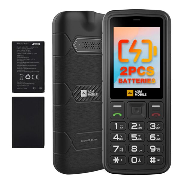 AGM M9 Rugged Basic Cell Phone, 4G Feature Phone, Simple Mobile Phones, IP68/IP69K Waterproof, Drop-Proof, Large Buttons, Large Font, Speed Dial, 3 Card Slots, FM Radio,... AGM M9 Rugged Basic Cell Phone, 4G Feature Phone, Simple Mobile Phones, IP68/IP69K Waterproof, Drop-Proof, Large Buttons, Large Font, Speed Dial, 3 Card Slots, FM Radio,...