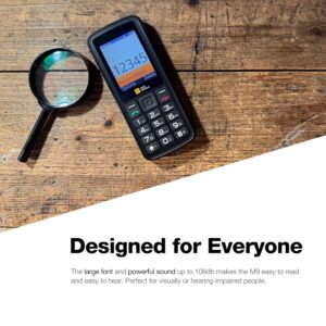AGM M9 Rugged Feature Phone, 4G Basic Cell Phone, Simple Mobile Phones, IP68 & IP69K Waterproof, Drop-Proof, Large Buttons, Large Fonts, Speed Dial, 3 Card Slots, FM Radio,...