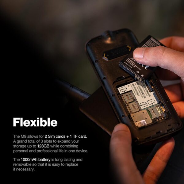 AGM M9 Rugged Feature Phone, 4G Basic Cell Phone, Simple Mobile Phones, IP68 & IP69K Waterproof, Drop-Proof, Large Buttons, Large Fonts, Speed Dial, 3 Card Slots, FM Radio,...