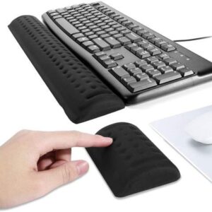 Aigrous Memory Foam Keyboard Wrist Rest Pad with Anti-Slip Base, Cushion Support and Ergonomic Design, Pain Relief for Office, Gaming, Computer,