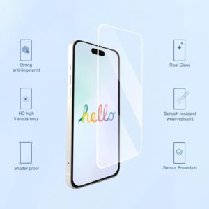 Ailun 3 Pack Screen Protector for iPhone 16 Pro [6.3 inch] + 3 Pack Camera Lens Protector with Installation Frame,Case Friendly Tempered Glass Film,[9H Hardness] - HD