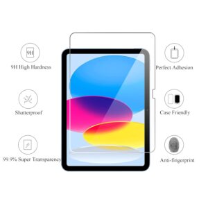Ailun Screen Protector for iPad 11th A16 2025 [11 Inch] / 10th Generation 2022 [10.9 Inch], Tempered Glass [Face ID & Apple Pencil Compatible] Ultra Sensitive Case Friendly [2...