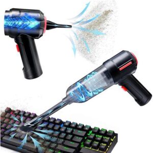 Air Duster, Mini Vacuum & Compressed Air & Blower 3-in-1, Keyboard Cleaner, 35000 RPM Electric Canned air can, for Computer Desk Electronics