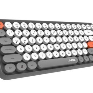 Ajazz 308i Wireless Keyboard Mechanical High-Performance Keyboard 84Keys Retro Round Keycaps Compatible with PC, Laptop-Grey