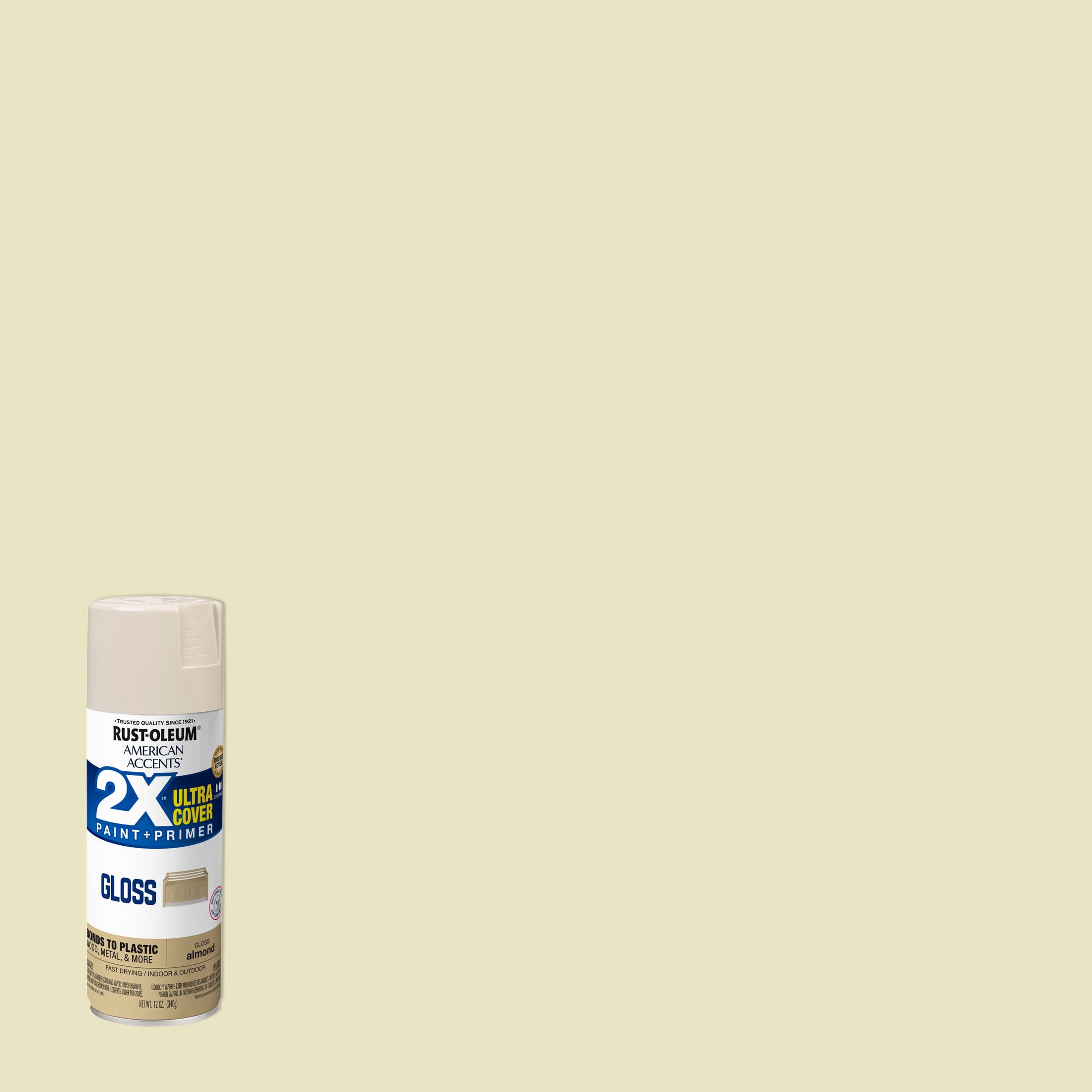 Almond, Rust-Oleum American Accents 2X Ultra Cover Gloss Spray Paint- 12 oz, 6 Pack