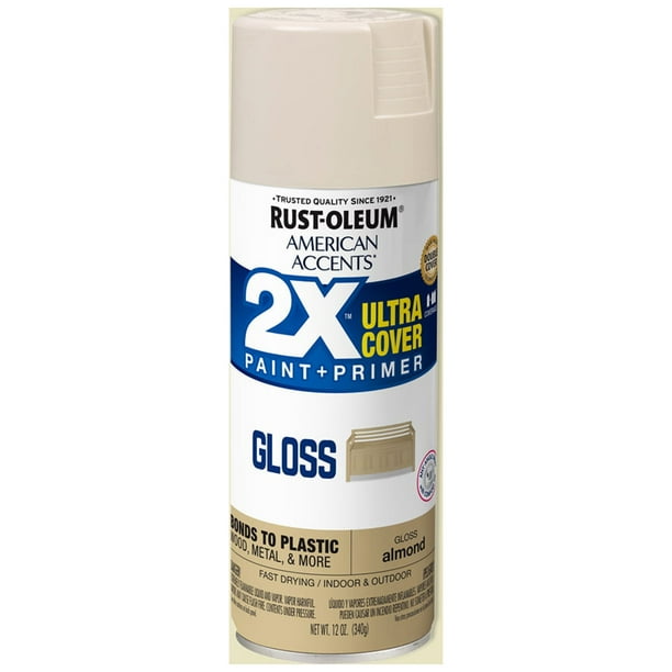 Almond, Rust-Oleum American Accents 2X Ultra Cover Gloss Spray Paint- 12 oz, 6 Pack