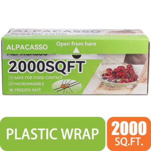 Alpacasso Plastic Food Wrap with Slide Cutter and Bpa-Free Cling wrap 12IN×2000FT