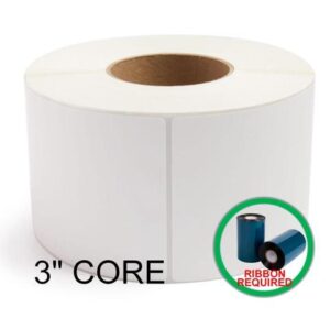 ALPHA LABEL - 4" x 6" Thermal Transfer Labels, 4 Rolls, 4000 Labels, 3 Core, 8 OD, Ribbon Required, Made in Canada, Compatible with Zebra