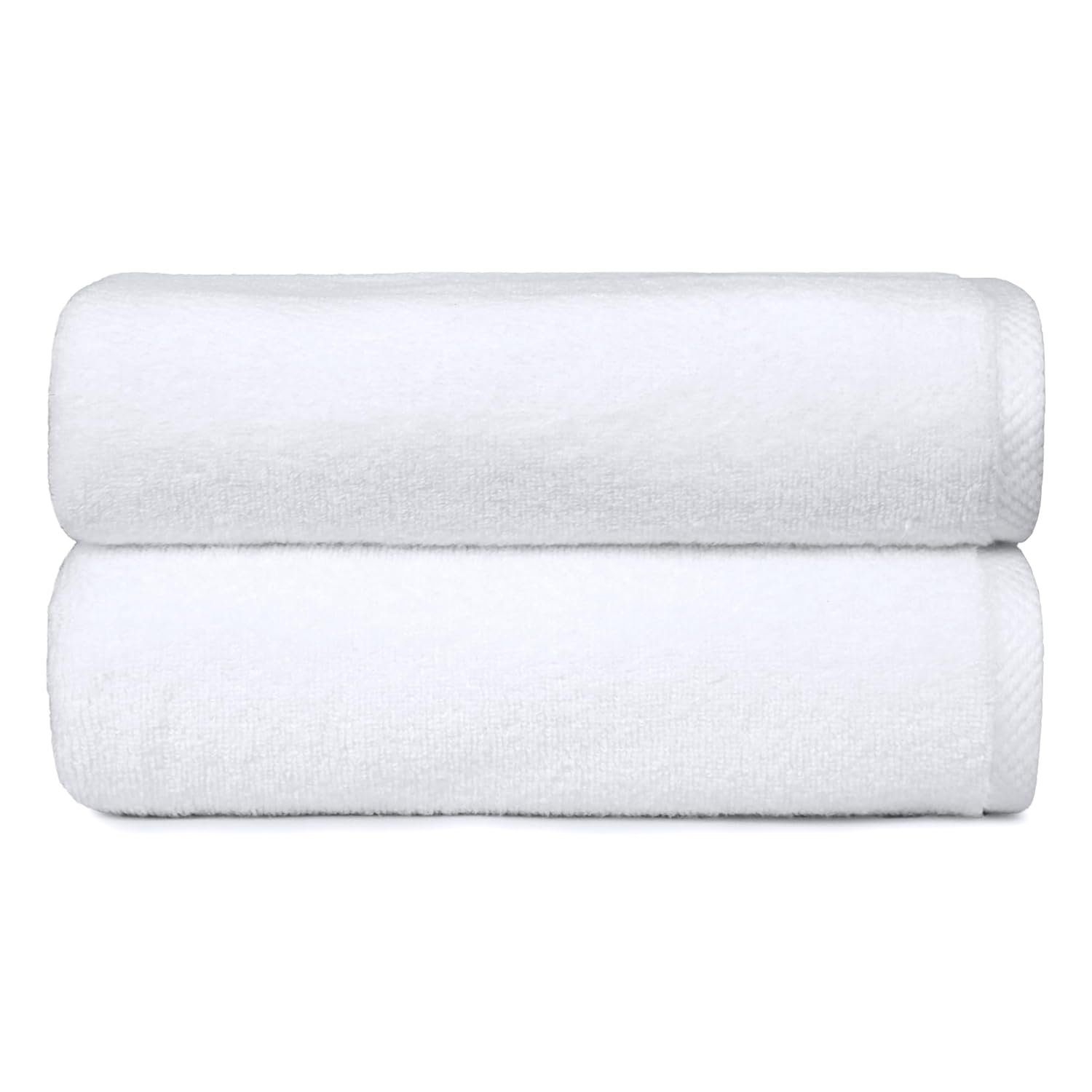 Amazon Basics - 2 Piece Quick-Dry Oversize Bath Towel, 100% Cotton, White, 137.16 cm x 76.2 cm