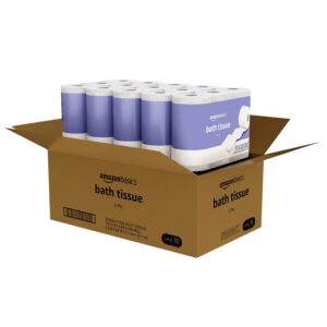 Amazon Basics 2-Ply Soft Toilet Paper, 30 Rolls (5 Packs of 6), Equivalent to 185 Regular Rolls, Packaging May Vary