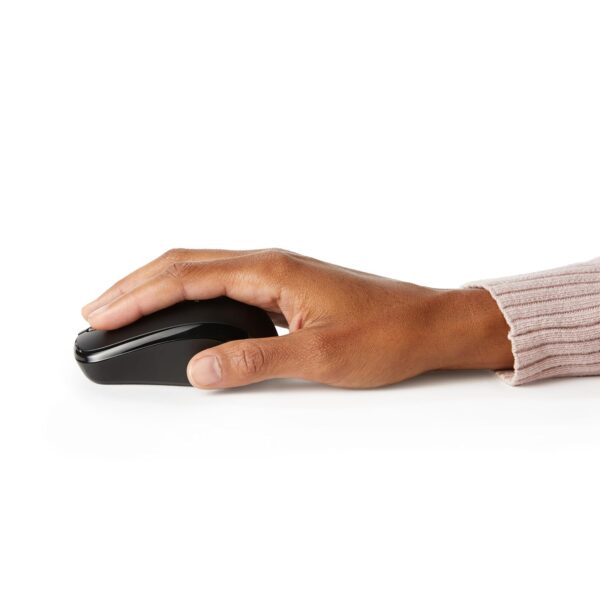 Amazon Basics 2.4 Ghz Wireless Optical Computer Mouse with USB Nano Receiver, Black