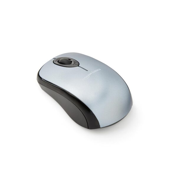 Amazon Basics 2.4 Ghz Wireless Optical Computer Mouse with USB Nano Receiver, Black