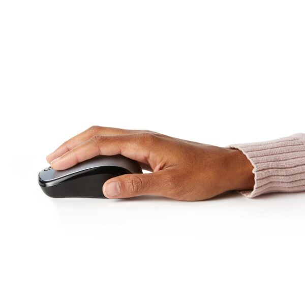 Amazon Basics 2.4 Ghz Wireless Optical Computer Mouse with USB Nano Receiver, Black