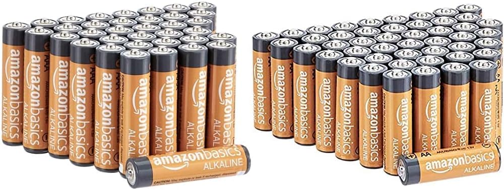 Amazon Basics 48 Pack AA High-Performance Alkaline Batteries, 10-Year Shelf Life, Easy to Open Value Pack & 36 Pack AAA High-Performance Alkaline Batteries, 10-Year Shelf Life,...