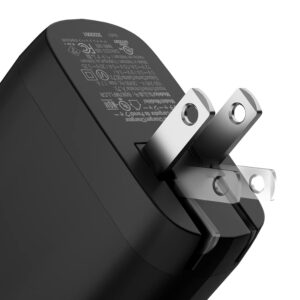 Amazon Basics 65W One-Port GaN USB-C Wall Charger with Power Delivery PD, Foldable Plug, for Laptops, Tablets & Phones, Black