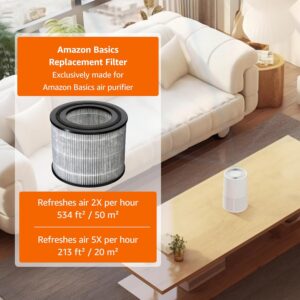 Amazon Basics Air Purifier for Home and Office, With 3-Stage Filtration, HEPA Filter With Activated Carbon, 3 Speeds, Timer, Sleep Mode (32db), Energy Star Certificate, Covers...