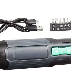 Amazon Basics by SKIL 4V Cordless Stick Screwdriver with 10-Piece Bit Set and USB Cable(Previously Denali brand)