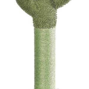 Amazon Basics Cat Scratcher - Indoor Cactus Single Cat & Kittens Scratching Post with Dangling Ball, Medium (25.6"H) - Green