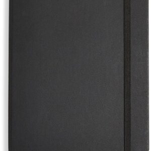 Amazon Basics Classic Lined Notebook, 240 Pages, Black Hardcover, 5 x 8.25-Inch