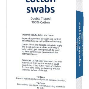 Amazon Basics Cotton Swabs for Personal Hygiene and Baby Care, 500 Count, 1 Pack