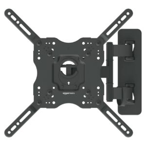 Amazon Basics Full Motion Articulating TV Monitor Wall Mount for 26" to 55" TVs and Flat Panels up to 80 Lbs, Black