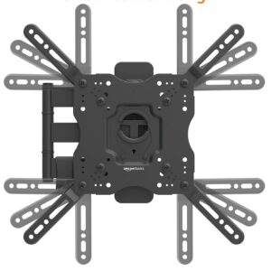 Amazon Basics Full Motion Articulating TV Wall Mount, with Swivel and Tilt, for 26" to 55" TVs and Flat Panels up to 80 Lbs, VESA Compatible, Black