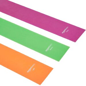 Amazon Basics Resistance Bands, Set of 3, Orange/Green/Pink