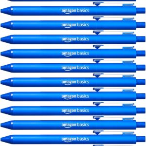 Amazon Basics Retractable Ballpoint Pen - Blue - 12-Pack