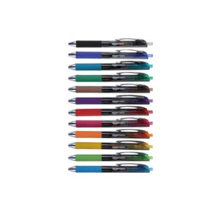 Amazon Basics Retractable Gel Pens with Fine Tip 0.7mm, Smudge-free, Assorted Colors, 12 Count (Pack of 1)