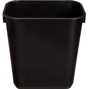 Amazon Basics Small Trash Can, Rectangular Commercial Office Wastebasket, 3 Gallon (Pack Of 2), Black (Previously AmazonCommercial brand)