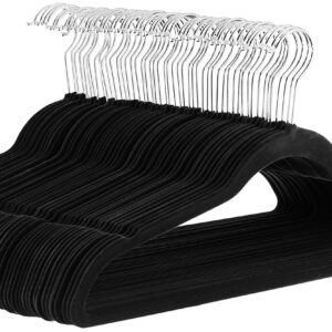 Amazon Basics Velvet Suit Hangers - 50-Pack, Black