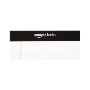 Amazon Basics Wide Ruled Lined Writing Note Pads, 8.5 inch x 11.75 inch, White, 12 Count (12 Pack of 50)