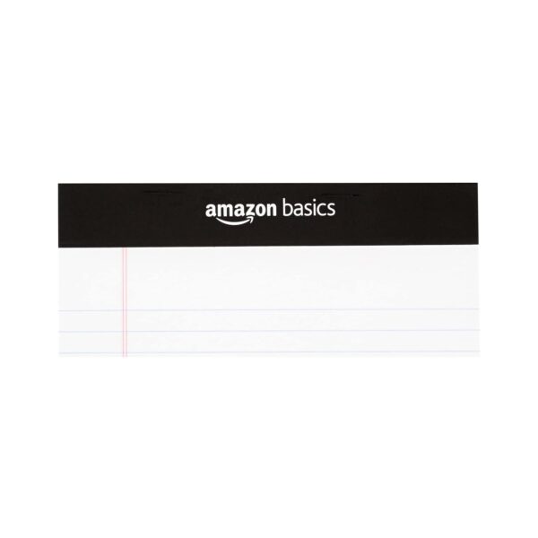 Amazon Basics Wide Ruled Lined Writing Note Pads, 8.5 inch x 11.75 inch, White, 12 Count (12 Pack of 50)