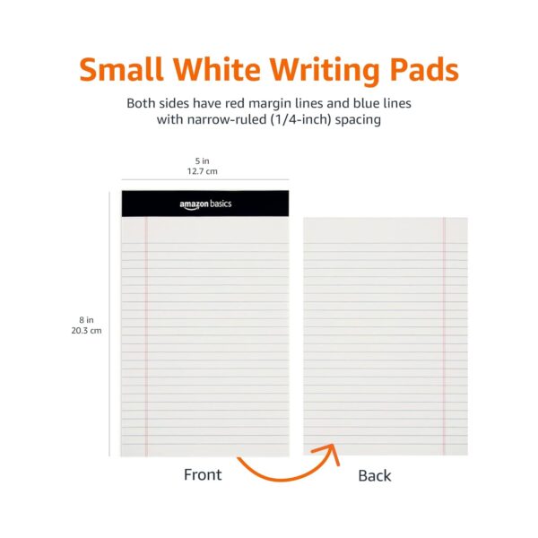 Amazon Basics Wide Ruled Lined Writing Note Pads, 8.5 inch x 11.75 inch, White, 12 Count (12 Pack of 50)