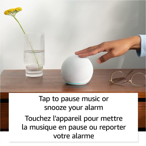 Amazon Echo Dot (newest model), Vibrant sounding Alexa speaker, Great for bedrooms, dining rooms and offices, Glacier White