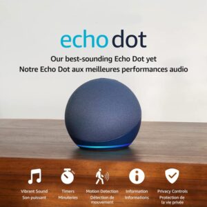 Amazon Echo Dot (newest model), Vibrant sounding Alexa speaker, Great for bedrooms, dining rooms and offices, Glacier White