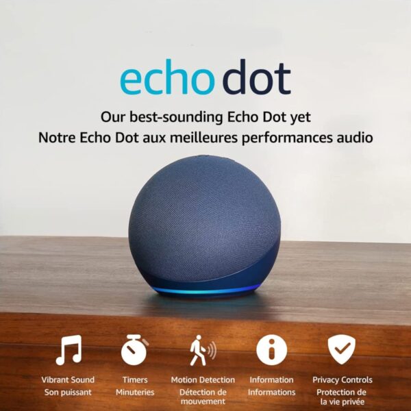 Amazon Echo Dot (newest model), Vibrant sounding Alexa speaker, Great for bedrooms, dining rooms and offices, Glacier White