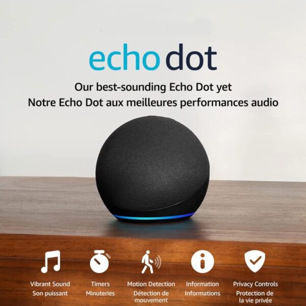 Amazon Echo Dot (newest model), Vibrant sounding Alexa speaker, Great for bedrooms, dining rooms and offices, Glacier White
