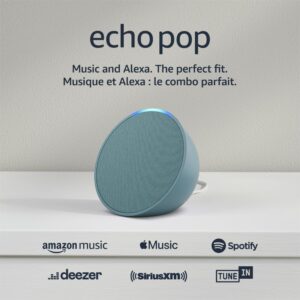 Amazon Echo Pop (newest model), Our smallest Alexa speaker, Fits in any room, Midnight Teal