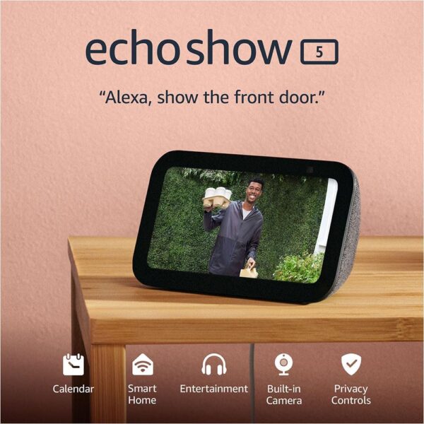 Amazon Echo Show 5 (newest model), Smart display with 2x the bass and clearer sound, Charcoal Amazon Echo Show 5 (newest model), Smart display with 2x the bass and clearer sound, Charcoal