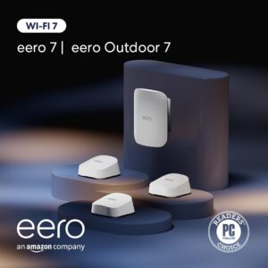 Amazon eero 7 (3-pack) with Amazon eero Outdoor 7 (1-pack) mesh wifi system