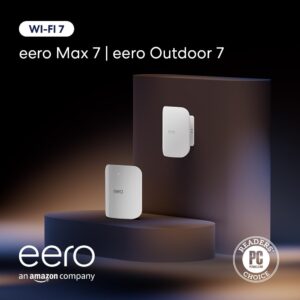 Amazon eero Max 7 (1-pack) with Amazon eero Outdoor 7 (1-pack) mesh wifi system
