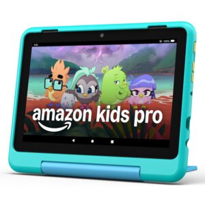Amazon Entertainment Bundle Including Fire HD8 Kids Pro Tablet (32GB, Hello Teal) + Echo Dot Kids (Owl)
