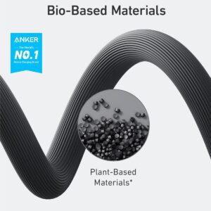 Anker 543 USB C to USB C Cable(240W,6FT),Bio-Based Charging Cable for iPhone 16/15 Series,MacBook Pro 2020, iPad Air 4 and More(USB 2.0,Phantom Black)