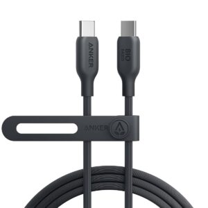 Anker 543 USB C to USB C Cable(240W,6FT),Bio-Based Charging Cable for iPhone 16/15 Series,MacBook Pro 2020, iPad Air 4 and More(USB 2.0,Phantom Black)