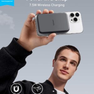 Anker 621 Magnetic Portable Charger (MagGo), 5,000mAh Wireless Power Bank with USB-C Cable, Magsafe-Compatible Battery Pack for iPhone 16 /15/14/13/12 Series