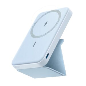 Anker 622 Magnetic Battery (MagGo), 5,000mAh Foldable Magnetic Wireless Portable Charger with Stand and USB-C Port (On The Side), Magsafe-Compatible for iPhone 16/15/14/13 Series