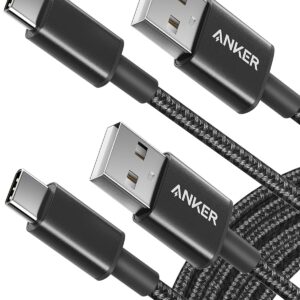 Anker Cable [2 Pack, 10FT], USB A to USB C Cable for Samsung Galaxy S10 S10+, LG V30, Beats Fit Pro and More (Black)