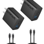Anker iPhone 16 Charger, 2-Pack 20W Fast USB C Charger Block, for iPhone 16/16 Pro Max/15 Series/iPad Pro and More (Black, 2 Pack & 2 Cable)